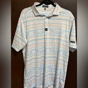 Bad Birdie Pastel Geometric Polo Shirt